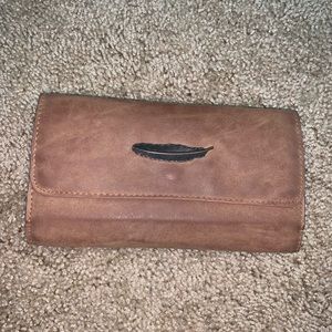 Mossimo Boho Faux Leather Feather Wallet